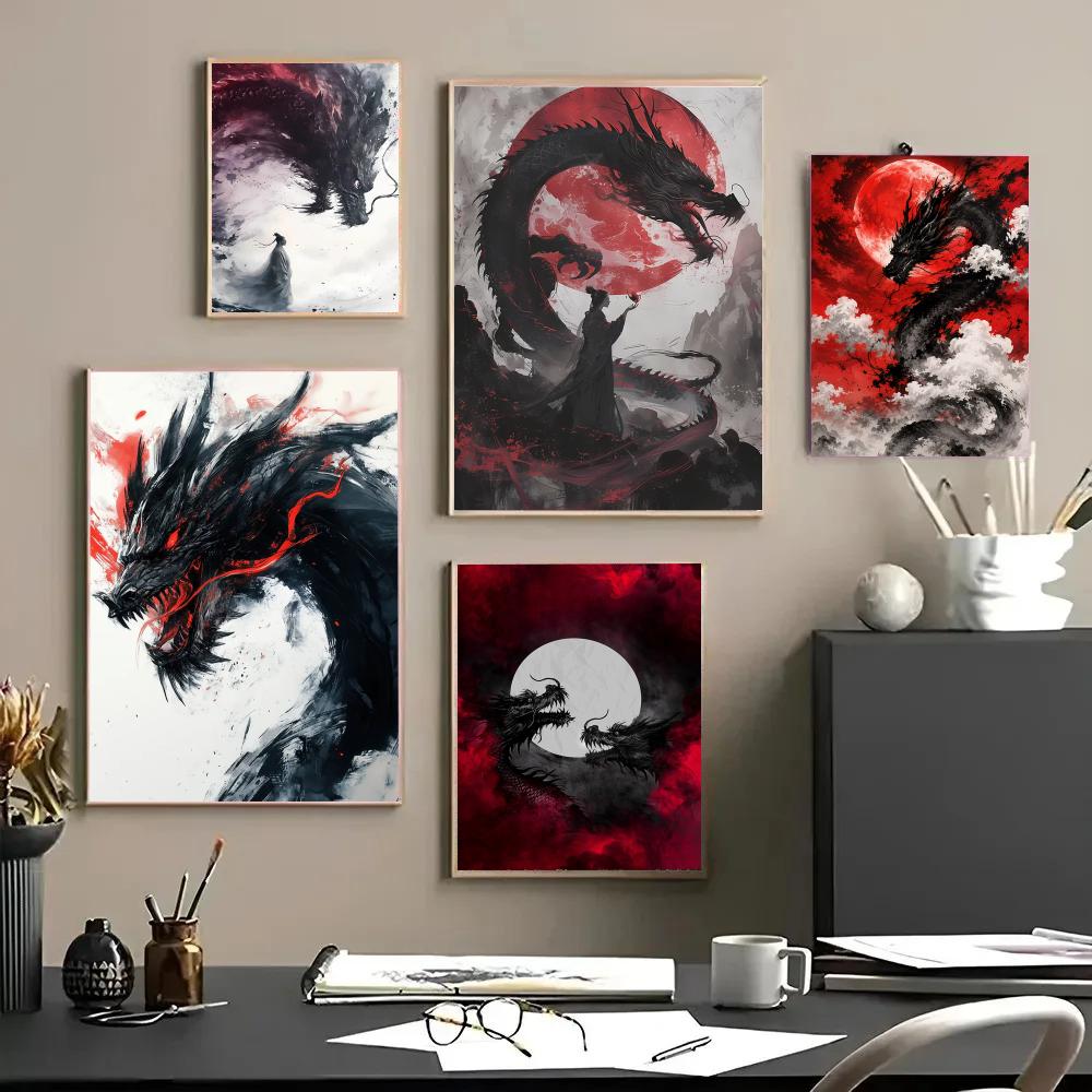 Esports And Gaming Lounge - Black Dragon Poster Waterproof Stickers Painting