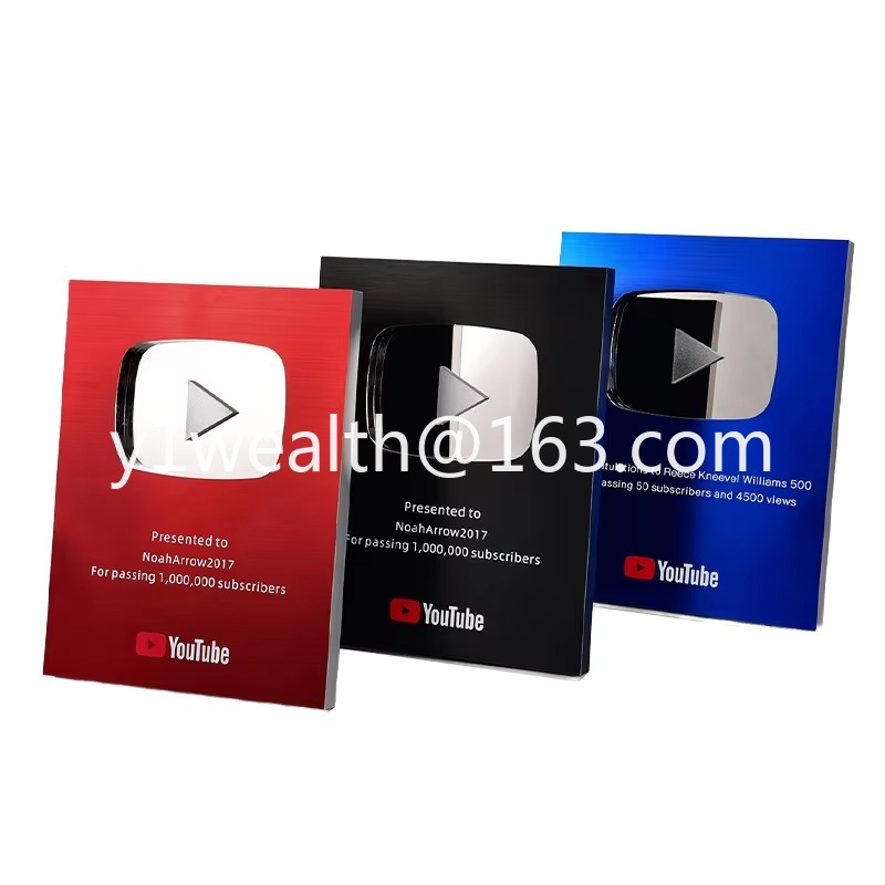Custom Play Button Silver Gold - огляд і ціна Esports Gaming Trophy