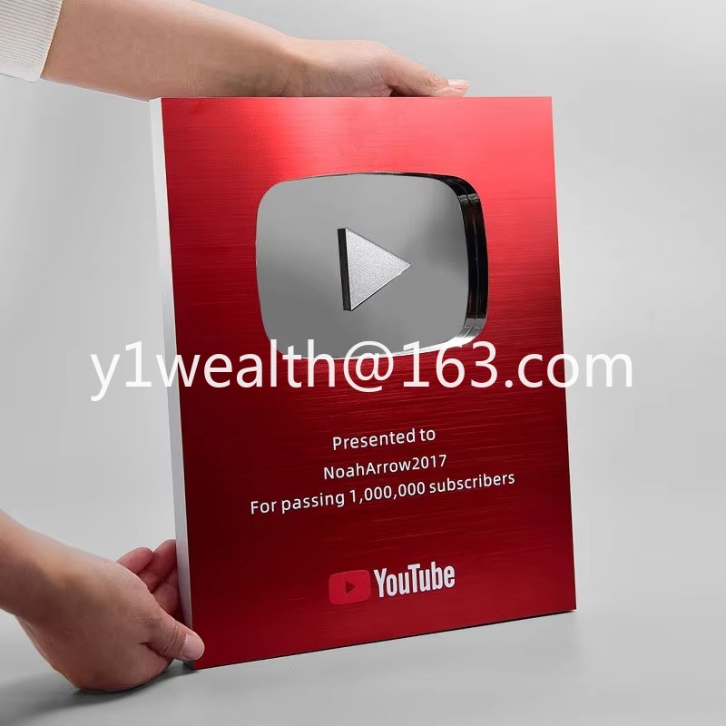 Custom Play Button Silver Gold - огляд і ціна Esports Gaming Trophy