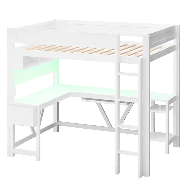 White Gaming Loft Bed with Des - огляд і ціна Esports Gaming Bed