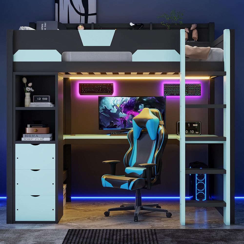 Twin Size Gaming Loft Bed with - огляд і ціна Esports Gaming Bed
