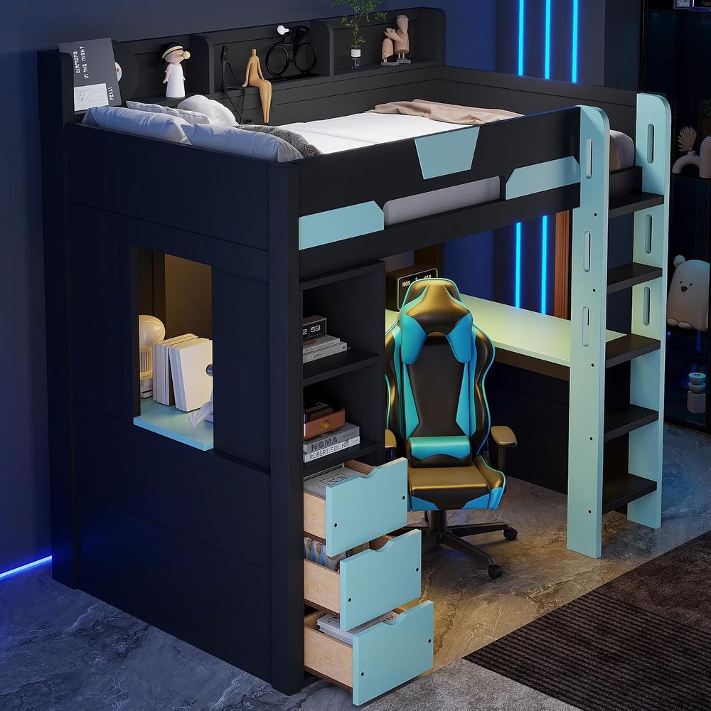 Twin Size Gaming Loft Bed with - огляд і ціна Esports Gaming Bed
