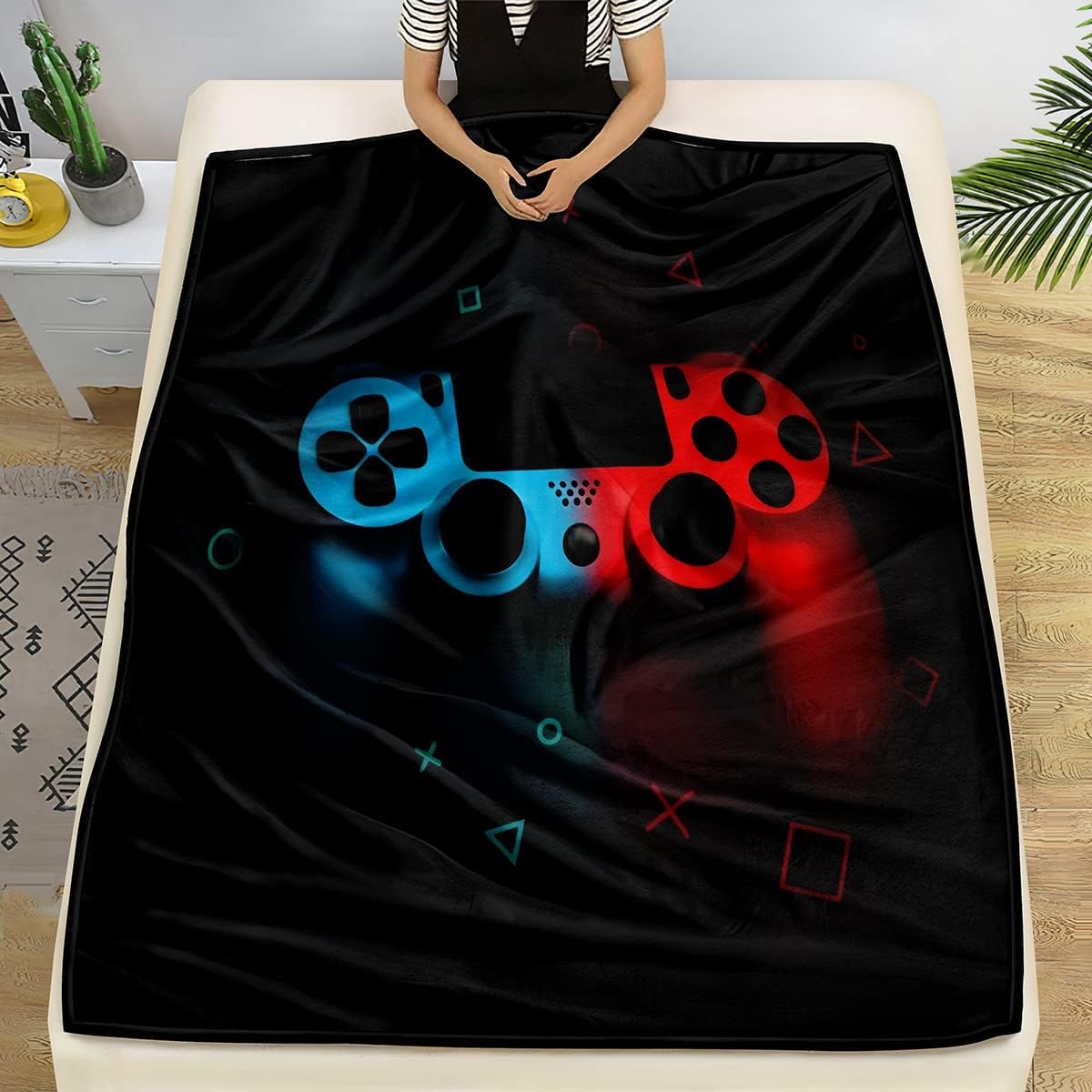 Gaming Pattern Fleece Throw Bl - огляд і ціна Esports Gaming Bed
